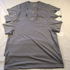 George T Shirt 3 Pack V-Neck Men's 2XL (50-52) Gray